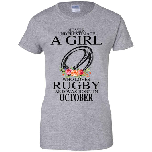 A Girl Who Loves Rugby And Was Born In October T-Shirts, Hoodie, Tank