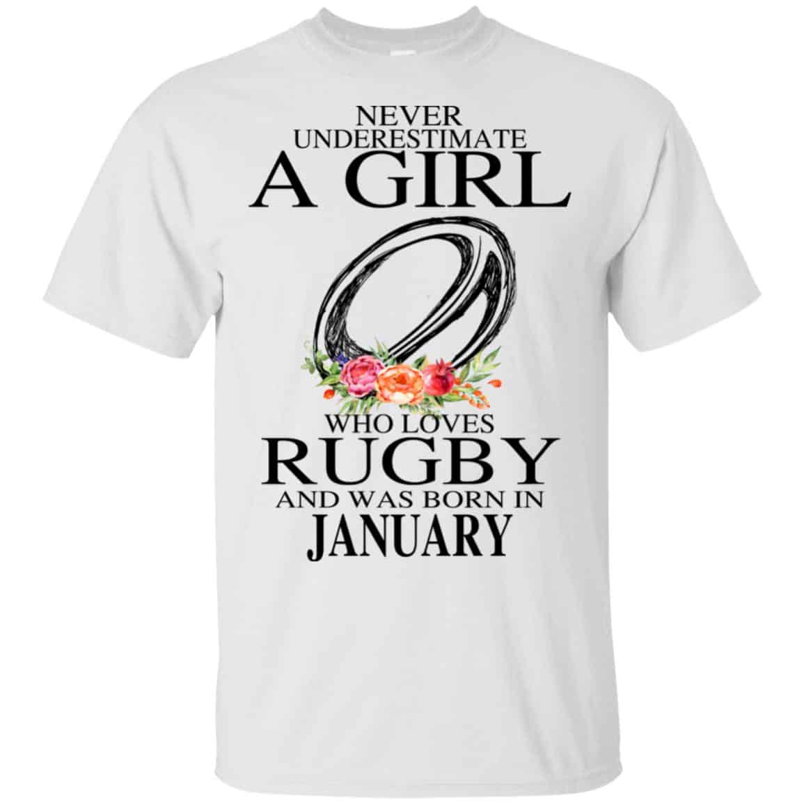 A Girl Who Loves Rugby And Was Born In January T-Shirts, Hoodie, Tank