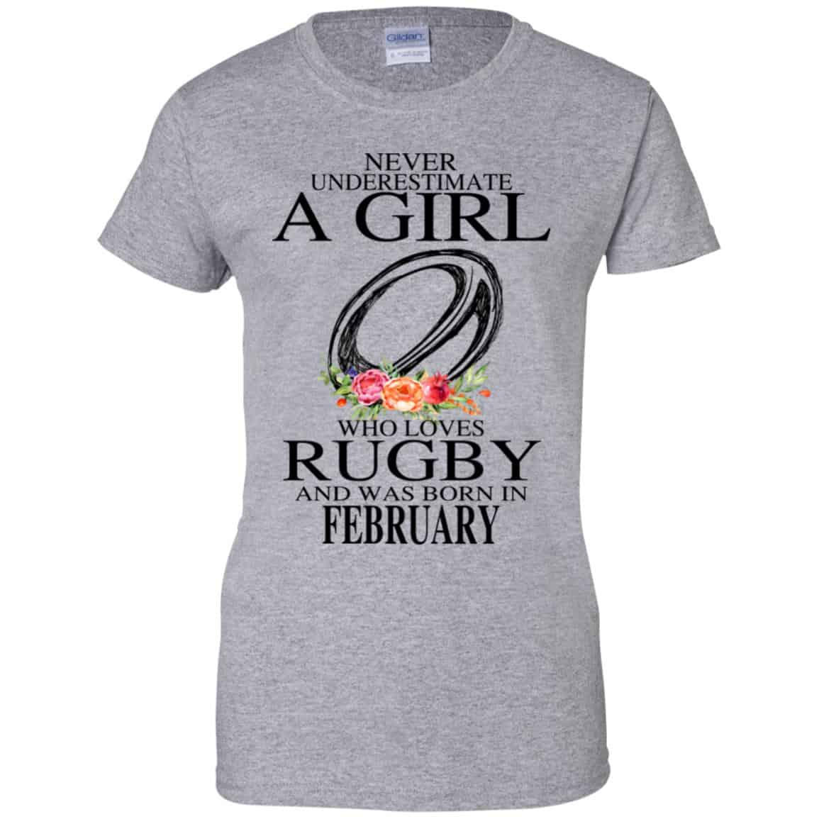 A Girl Who Loves Rugby And Was Born In February T-Shirts, Hoodie, Tank