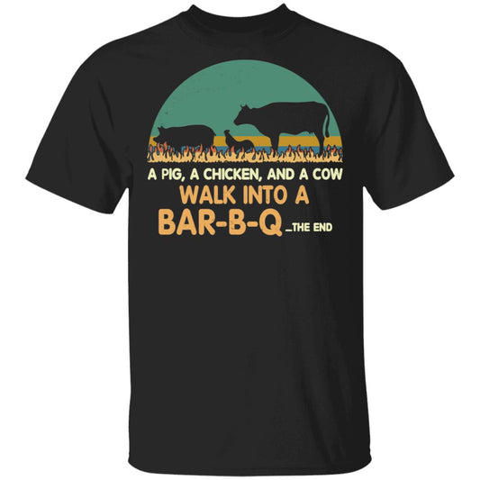 
	A Pig A Chicken And A Cow Walk Into A Bar-B-Q Shirt, Hoodie, Tank