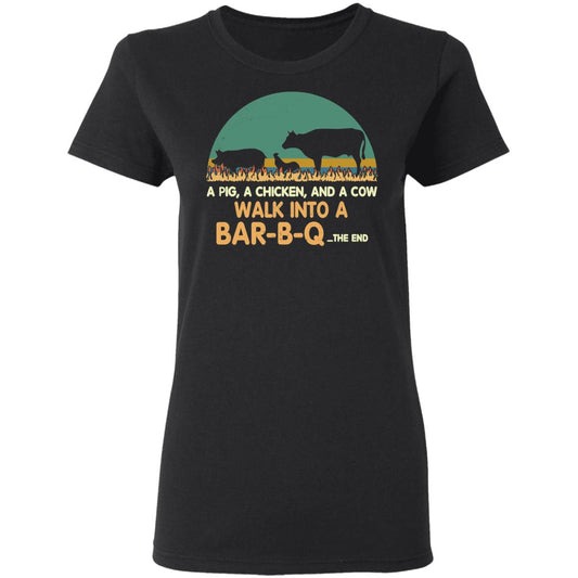 A Pig A Chicken And A Cow Walk Into A Bar-B-Q Shirt, Hoodie, Tank