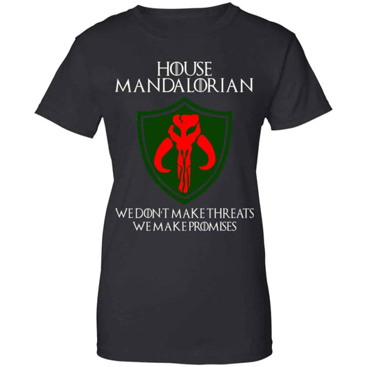 
	House Mandalorian We Don’t Make Threats We Make Promises Shirt, Hoodie, Tank