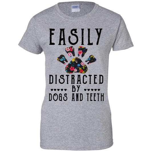 Easily Distracted By Dogs And Teeth T-Shirts, Hoodie, Tank