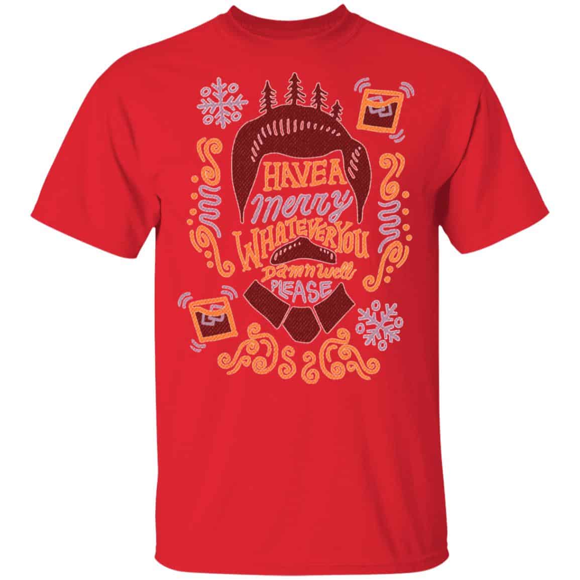 Parks and Recreation Ron Swanson Merry Whatever Ugly Christmas Sweatshirt, Hoodie, Tank