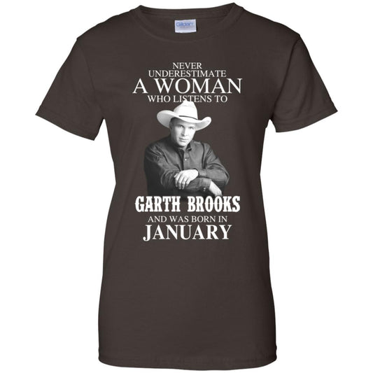 A Woman Who Listens To Garth Brooks And Was Born In January T-Shirts, Hoodie, Tank