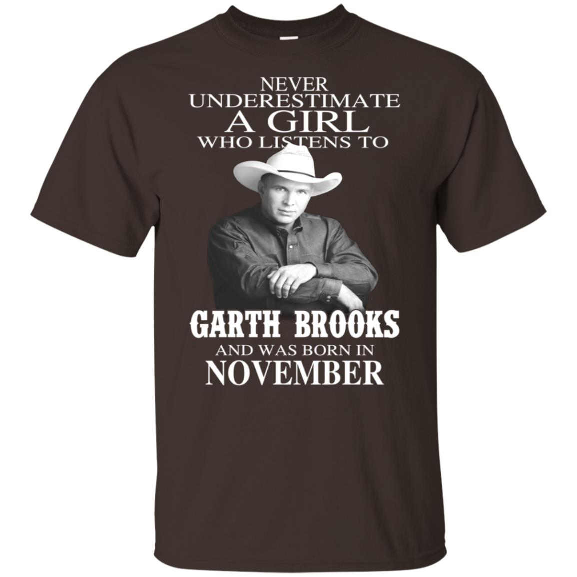 A Girl Who Listens To Garth Brooks And Was Born In November T-Shirts, Hoodie, Tank