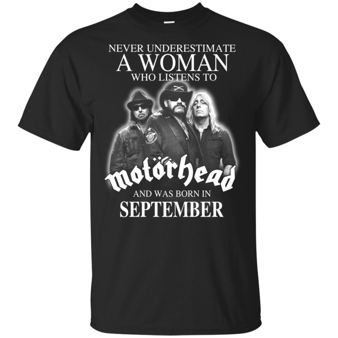 A Woman Who Listens To Motorhead And Was Born In September T-Shirts, Hoodie, Tank