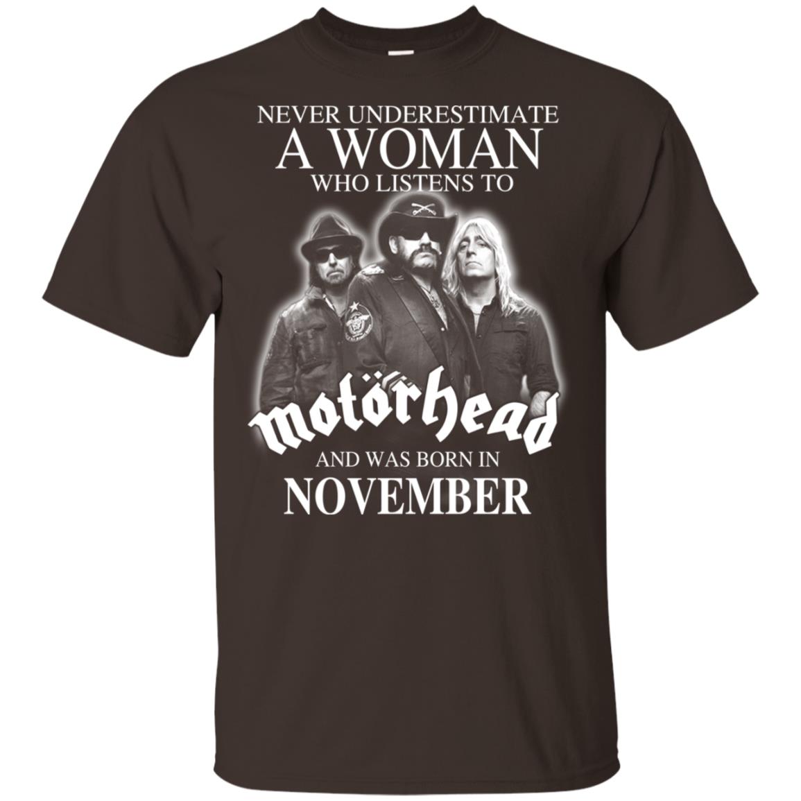 A Woman Who Listens To Motorhead And Was Born In November T-Shirts, Hoodie, Tank