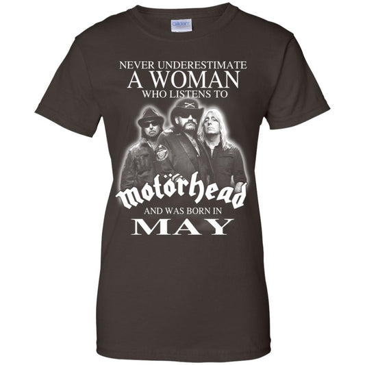 A Woman Who Listens To Motorhead And Was Born In May T-Shirts, Hoodie, Tank