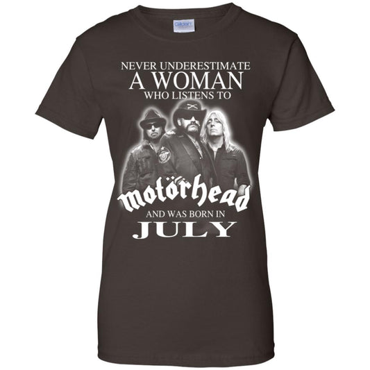 A Woman Who Listens To Motorhead And Was Born In July T-Shirts, Hoodie, Tank