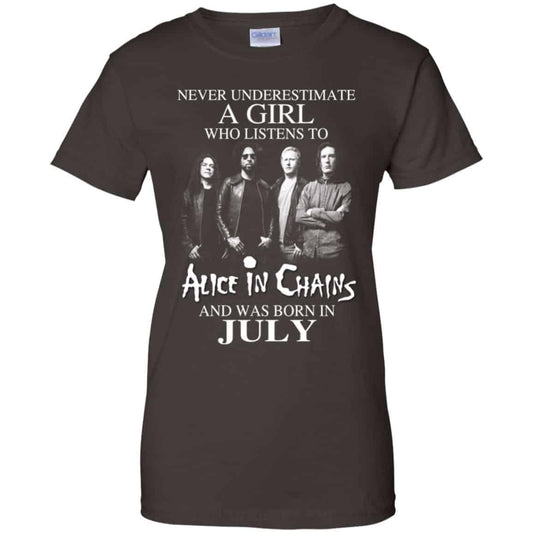 A Girl Who Listens To Alice In Chains And Was Born In July T-Shirts, Hoodie, Tank