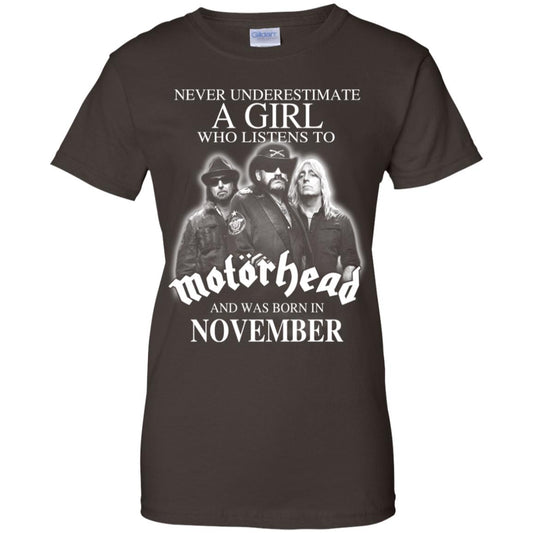 A Girl Who Listens To Motorhead And Was Born In November T-Shirts, Hoodie, Tank