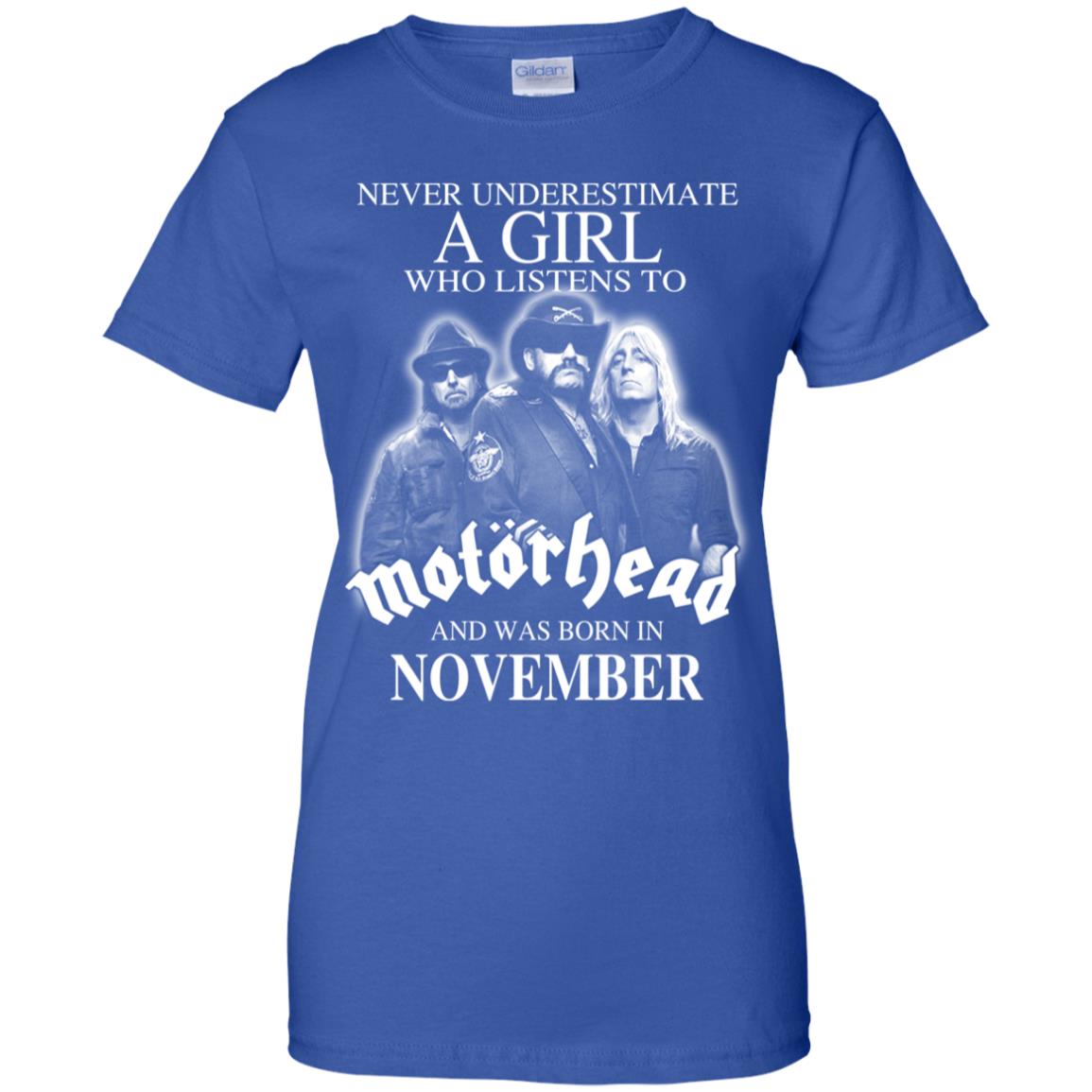 A Girl Who Listens To Motorhead And Was Born In November T-Shirts, Hoodie, Tank