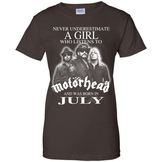 A Girl Who Listens To Motorhead And Was Born In July T-Shirts, Hoodie, Tank
