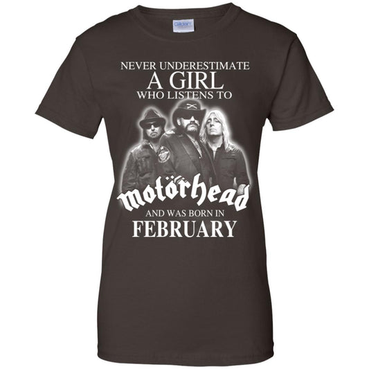 A Girl Who Listens To Motorhead And Was Born In February T-Shirts, Hoodie, Tank