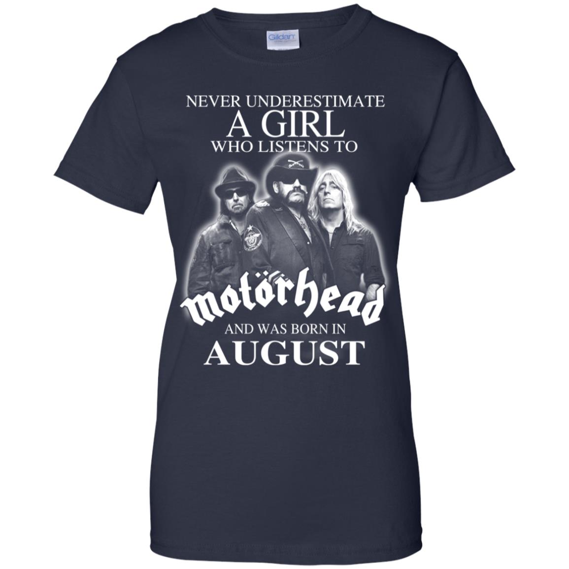 A Girl Who Listens To Motorhead And Was Born In August T-Shirts, Hoodie, Tank