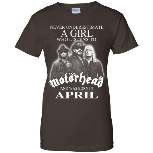 A Girl Who Listens To Motorhead And Was Born In April T-Shirts, Hoodie, Tank