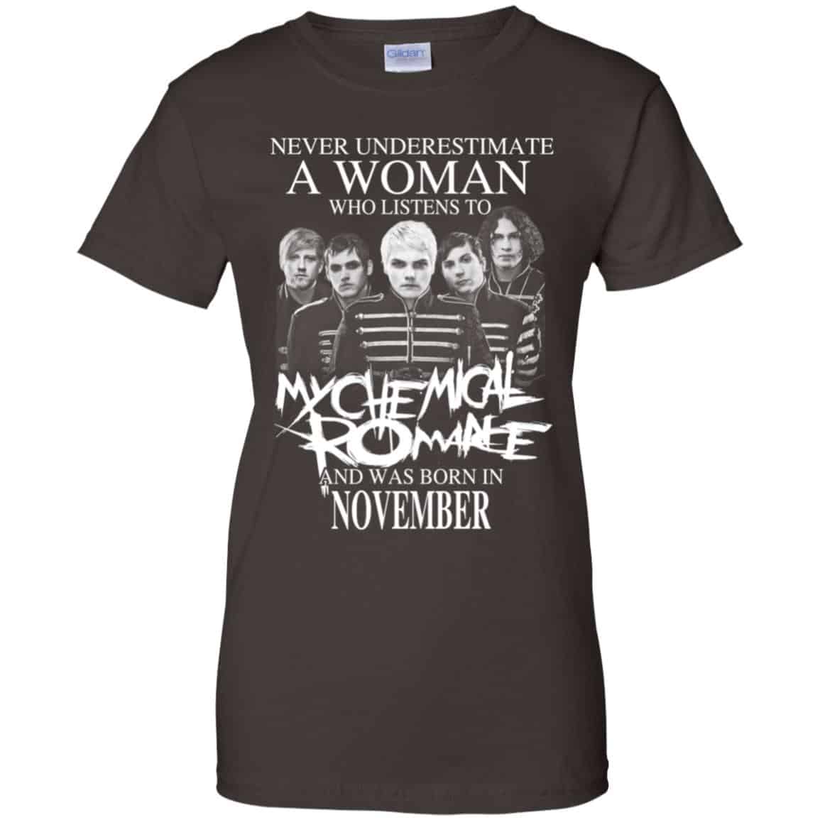 A Woman Who Listens To My Chemical Romance And Was Born In November T-Shirts, Hoodie, Tank