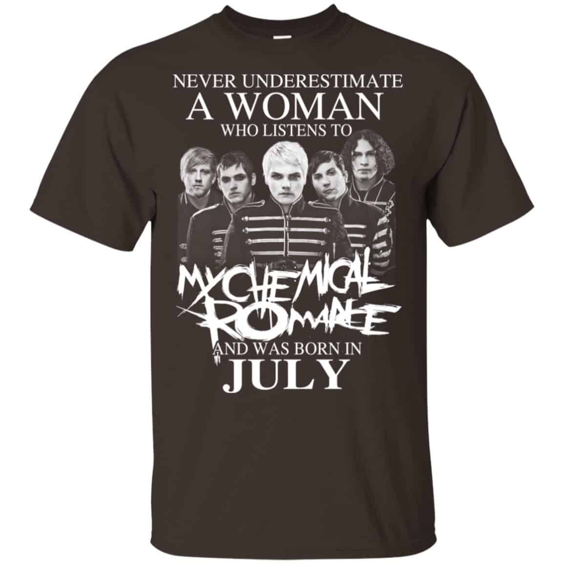 A Woman Who Listens To My Chemical Romance And Was Born In July T-Shirts, Hoodie, Tank