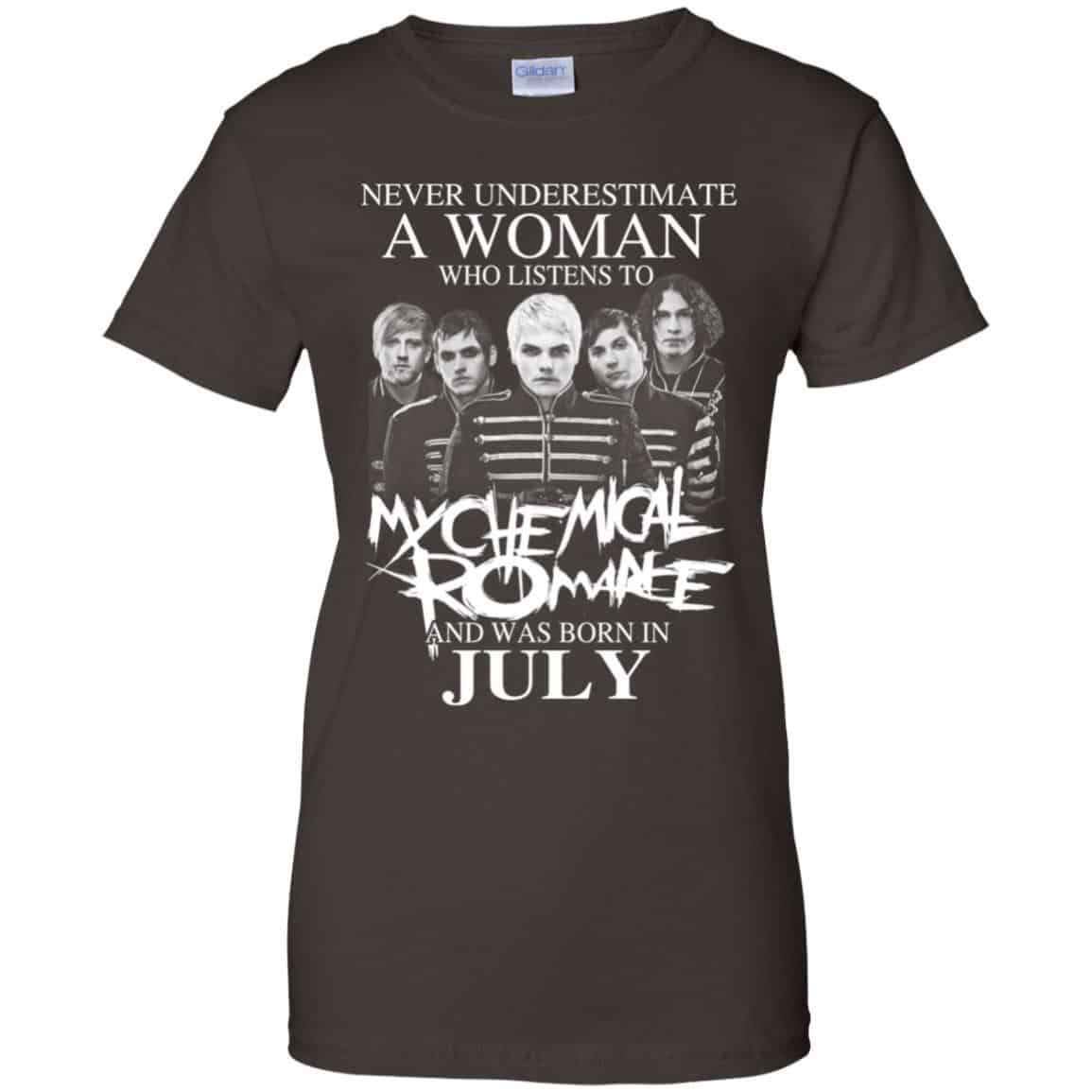 A Woman Who Listens To My Chemical Romance And Was Born In July T-Shirts, Hoodie, Tank