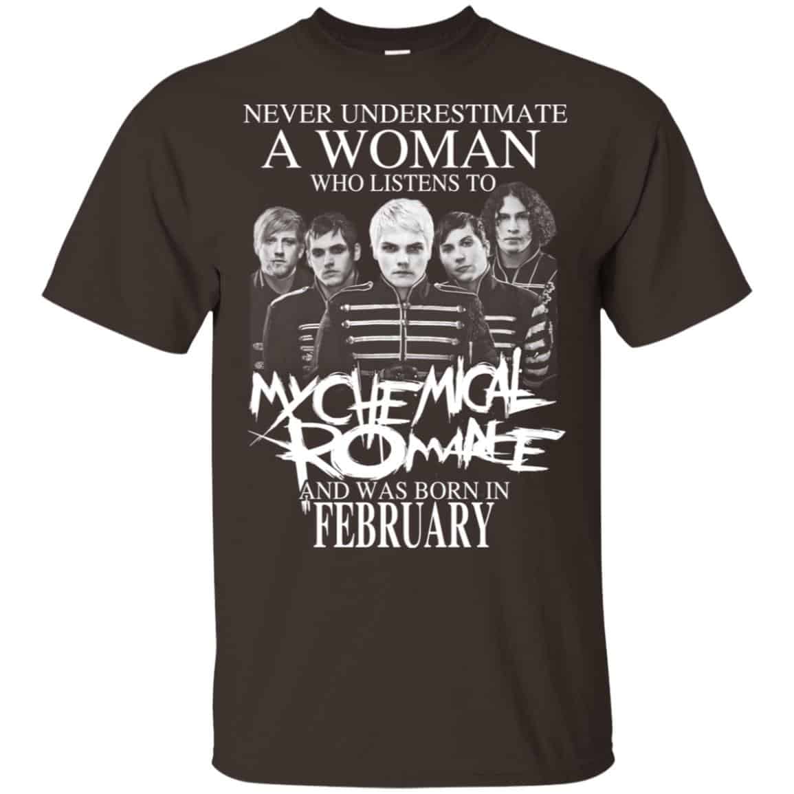 A Woman Who Listens To My Chemical Romance And Was Born In February T-Shirts, Hoodie, Tank