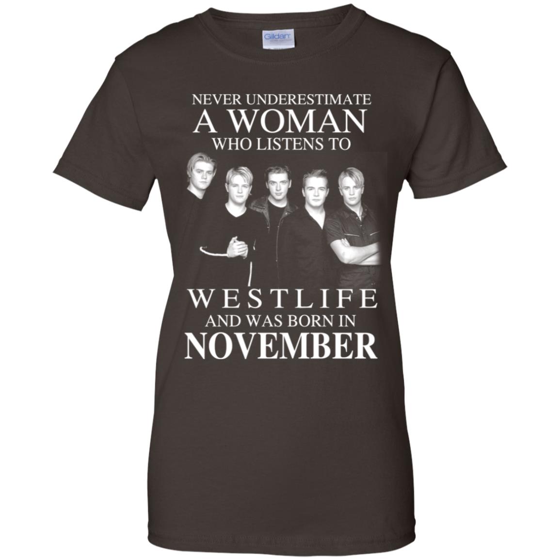 A Woman Who Listens To Westlife And Was Born In November T-Shirts, Hoodie, Tank