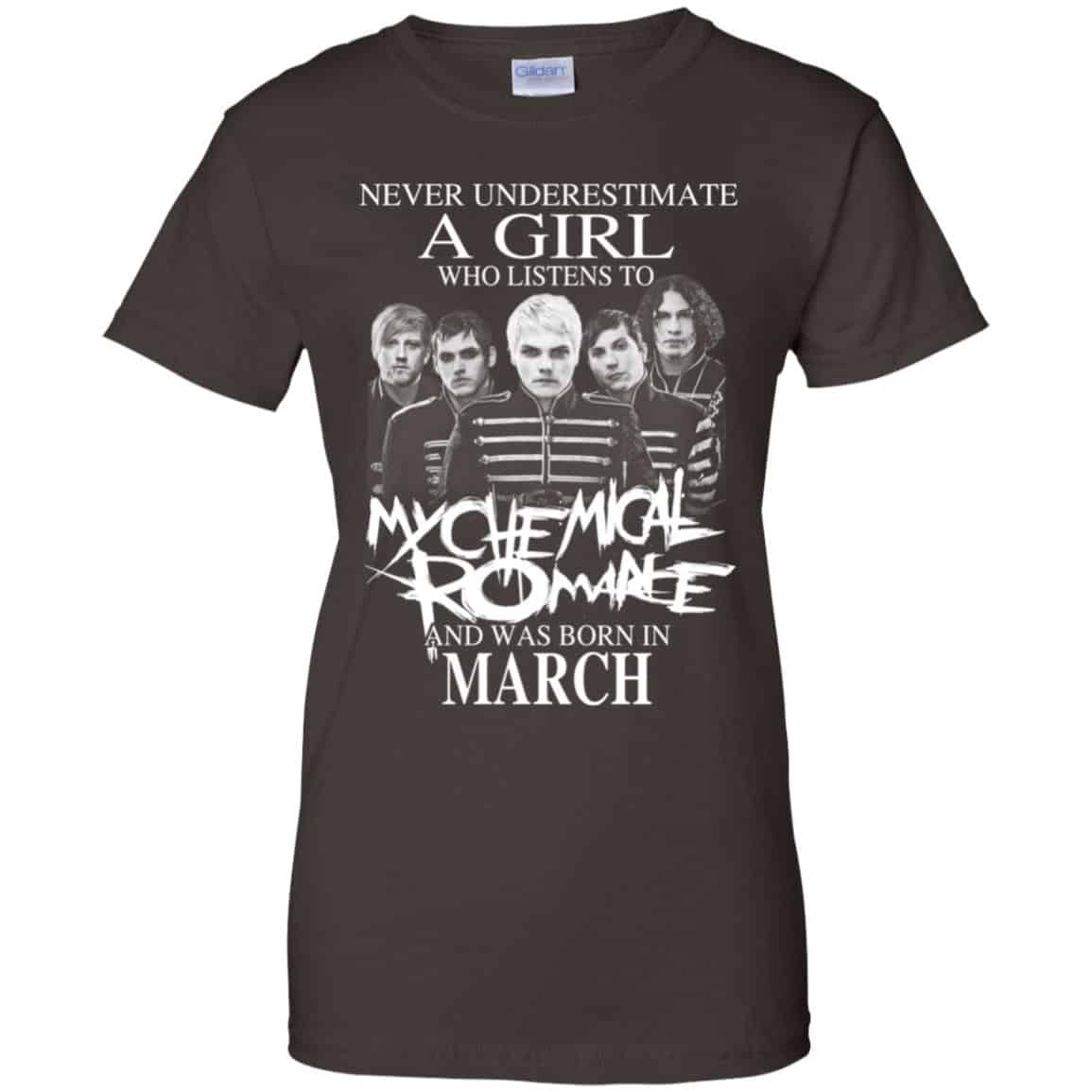 A Girl Who Listens To My Chemical Romance And Was Born In March T-Shirts, Hoodie, Tank