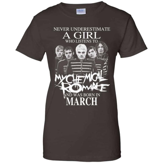 A Girl Who Listens To My Chemical Romance And Was Born In March T-Shirts, Hoodie, Tank