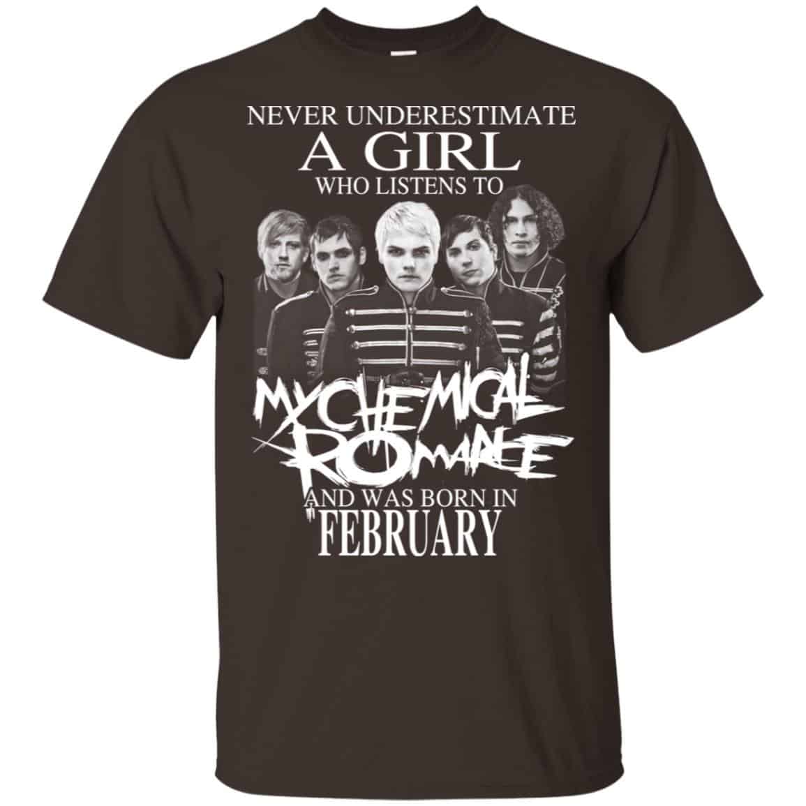 A Girl Who Listens To My Chemical Romance And Was Born In February T-Shirts, Hoodie, Tank