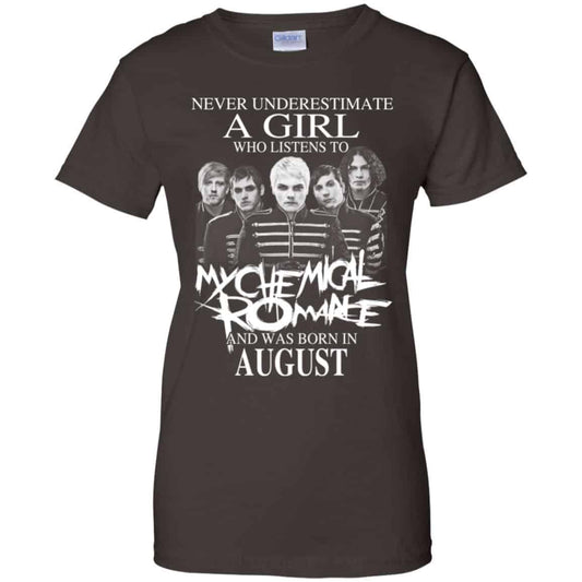 A Girl Who Listens To My Chemical Romance And Was Born In August T-Shirts, Hoodie, Tank