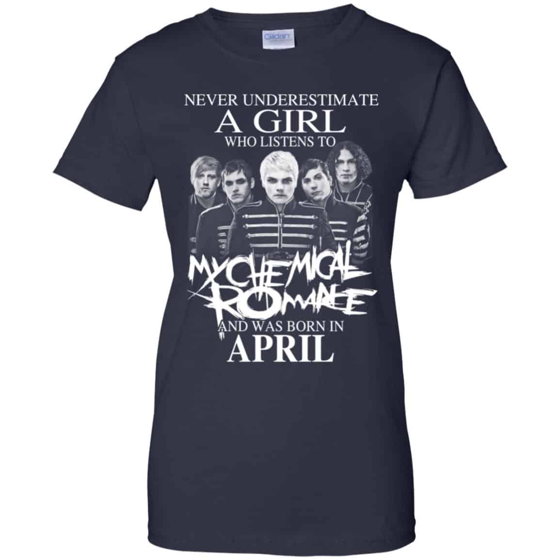 A Girl Who Listens To My Chemical Romance And Was Born In April T-Shirts, Hoodie, Tank