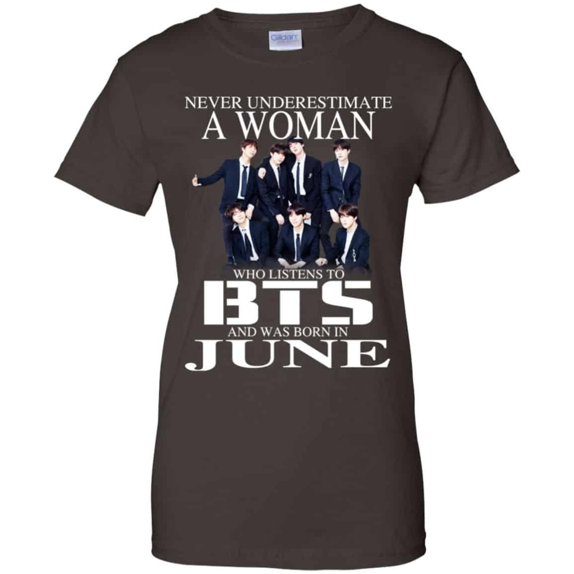 A Woman Who Listens To BTS And Was Born In June T-Shirts, Hoodie, Tank