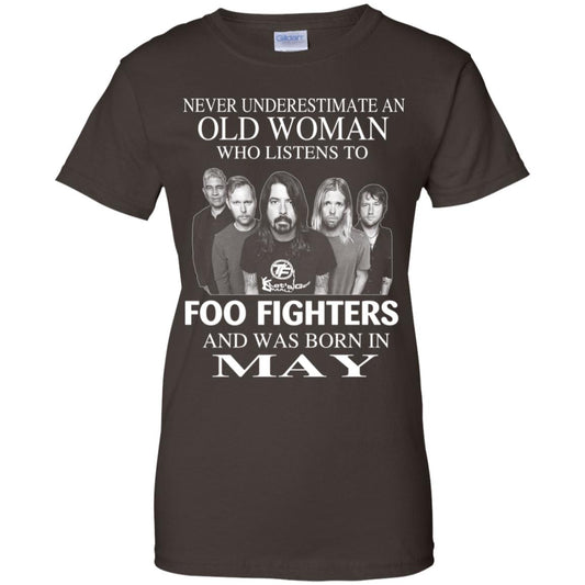 An Old Woman Who Listens To Foo Fighters And Was Born In May T-Shirts, Hoodie, Tank