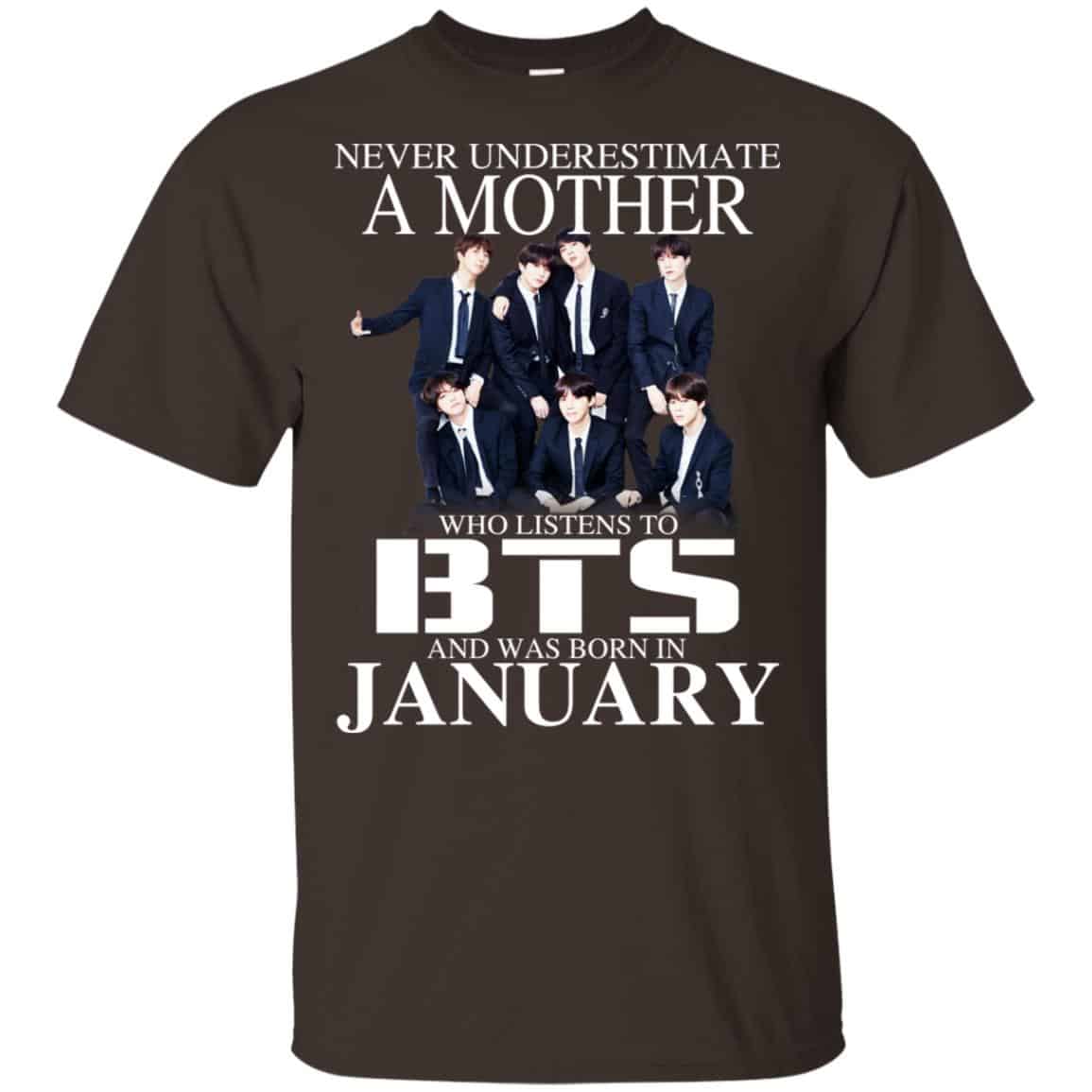 A Mother Who Listens To BTS And Was Born In January T-Shirts, Hoodie, Tank