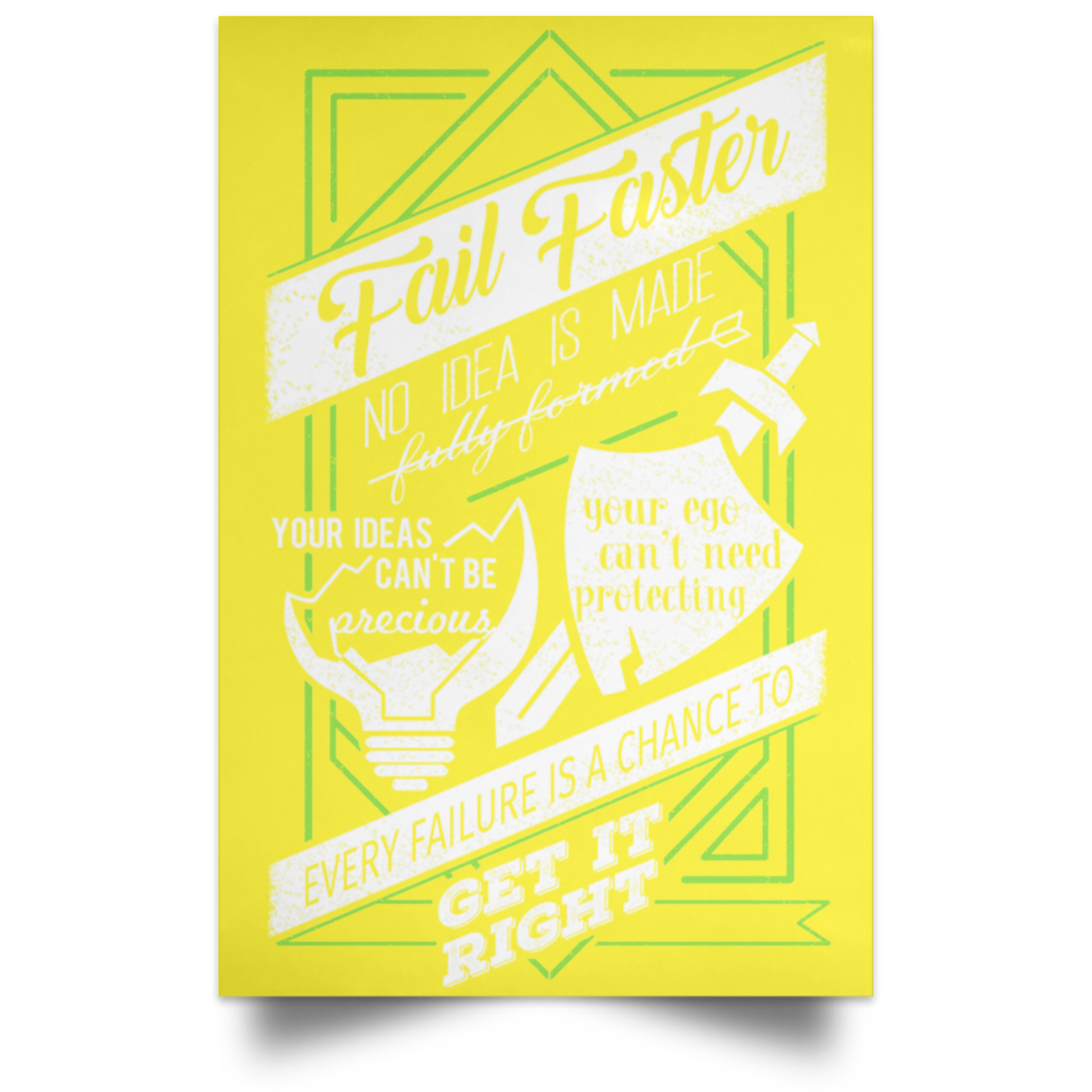 Fail Faster Black Poster