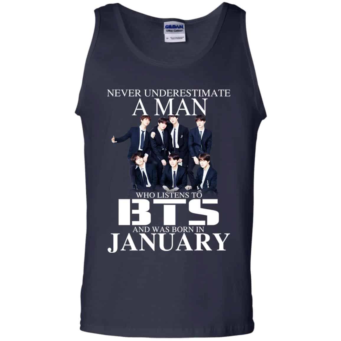 A Man Who Listens To BTS And Was Born In January T-Shirts, Hoodie, Tank