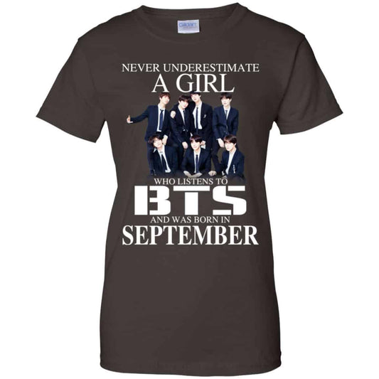 A Girl Who Listens To BTS And Was Born In September T-Shirts, Hoodie, Tank
