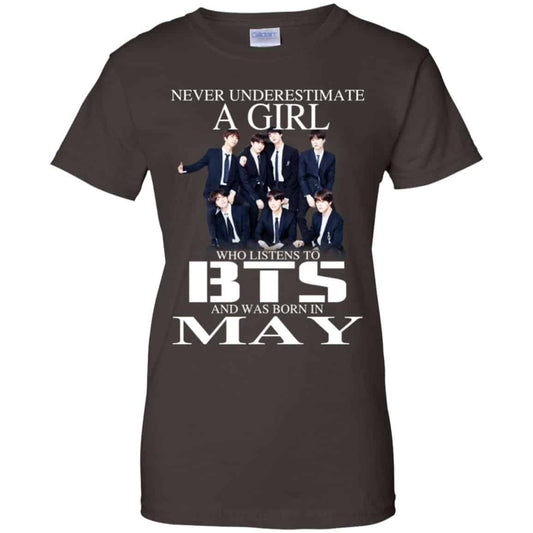 A Girl Who Listens To BTS And Was Born In May T-Shirts, Hoodie, Tank