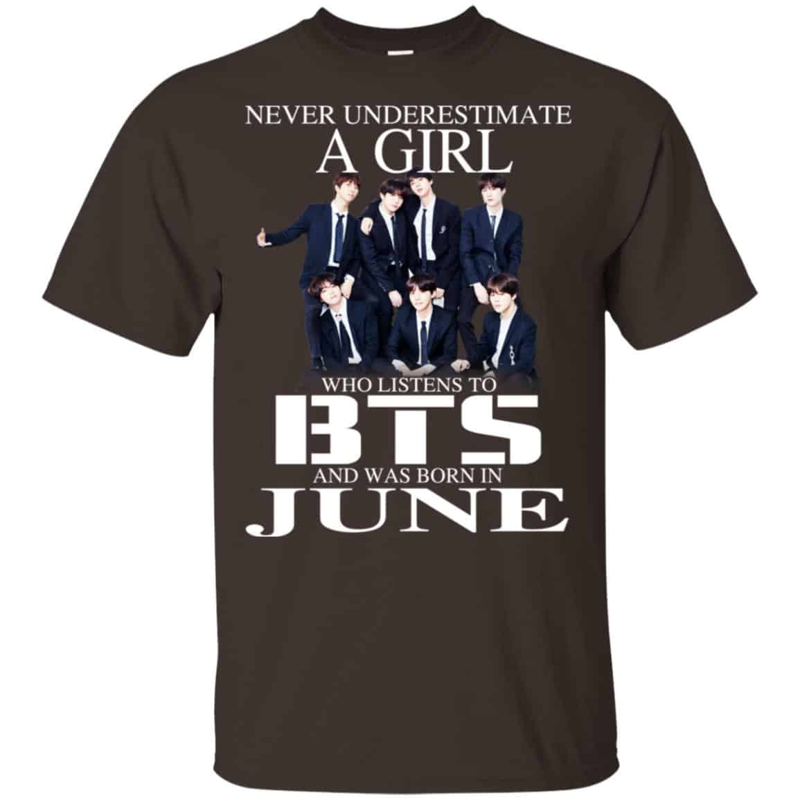 A Girl Who Listens To BTS And Was Born In June T-Shirts, Hoodie, Tank