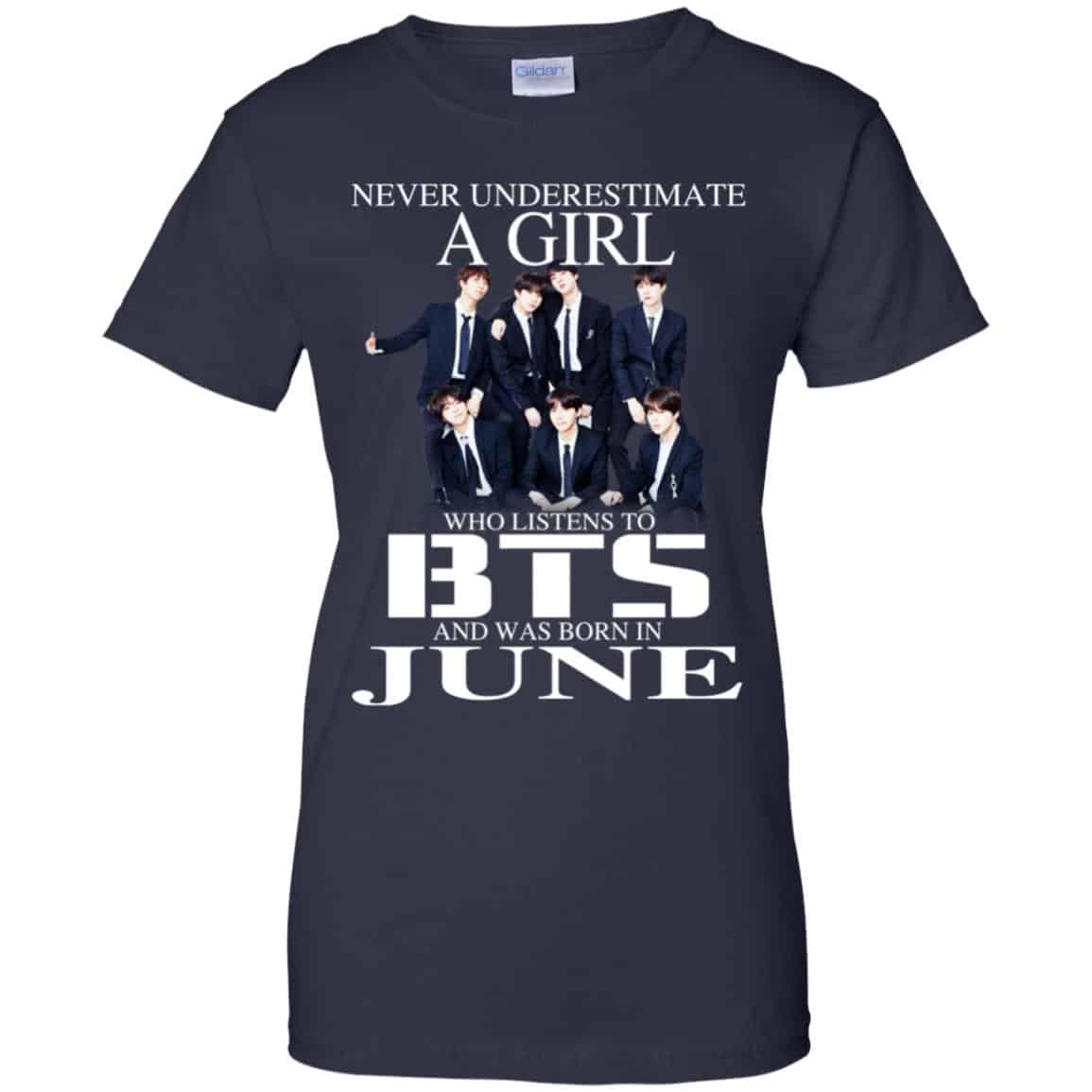 A Girl Who Listens To BTS And Was Born In June T-Shirts, Hoodie, Tank