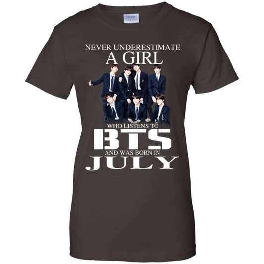 A Girl Who Listens To BTS And Was Born In July T-Shirts, Hoodie, Tank