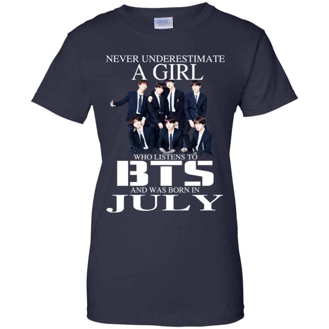 A Girl Who Listens To BTS And Was Born In July T-Shirts, Hoodie, Tank