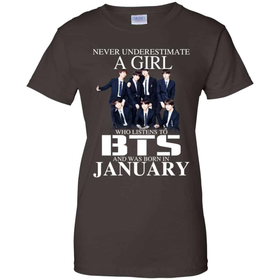A Girl Who Listens To BTS And Was Born In January T-Shirts, Hoodie, Tank