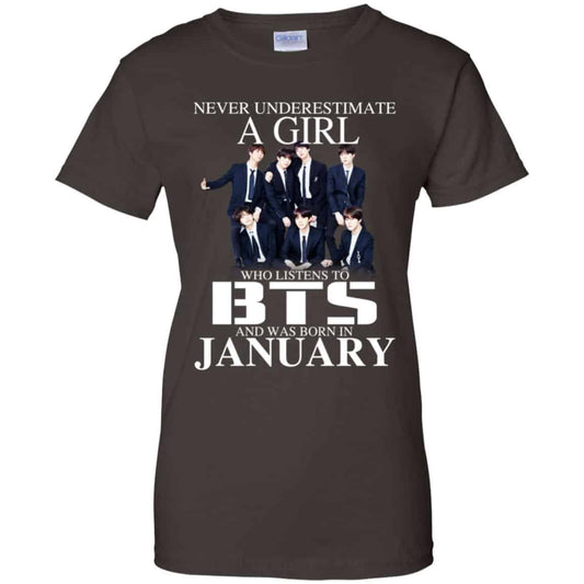 A Girl Who Listens To BTS And Was Born In January T-Shirts, Hoodie, Tank