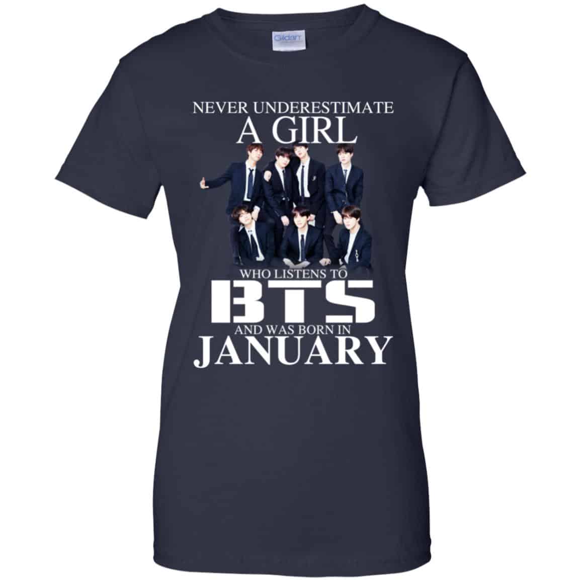 A Girl Who Listens To BTS And Was Born In January T-Shirts, Hoodie, Tank