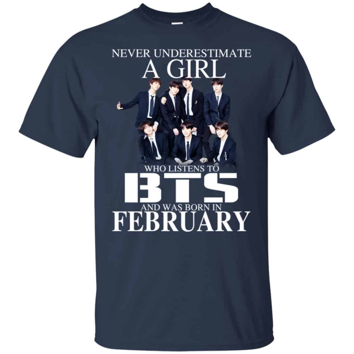 A Girl Who Listens To BTS And Was Born In February T-Shirts, Hoodie, Tank