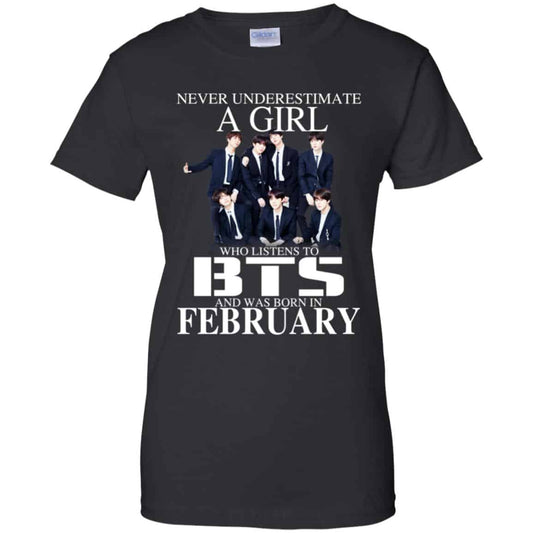 
	A Girl Who Listens To BTS And Was Born In February T-Shirts, Hoodie, Tank