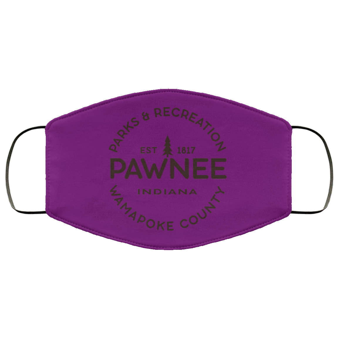 Parks & Recreation Pawnee Indiana 1817 Wamapoke Country Face Mask