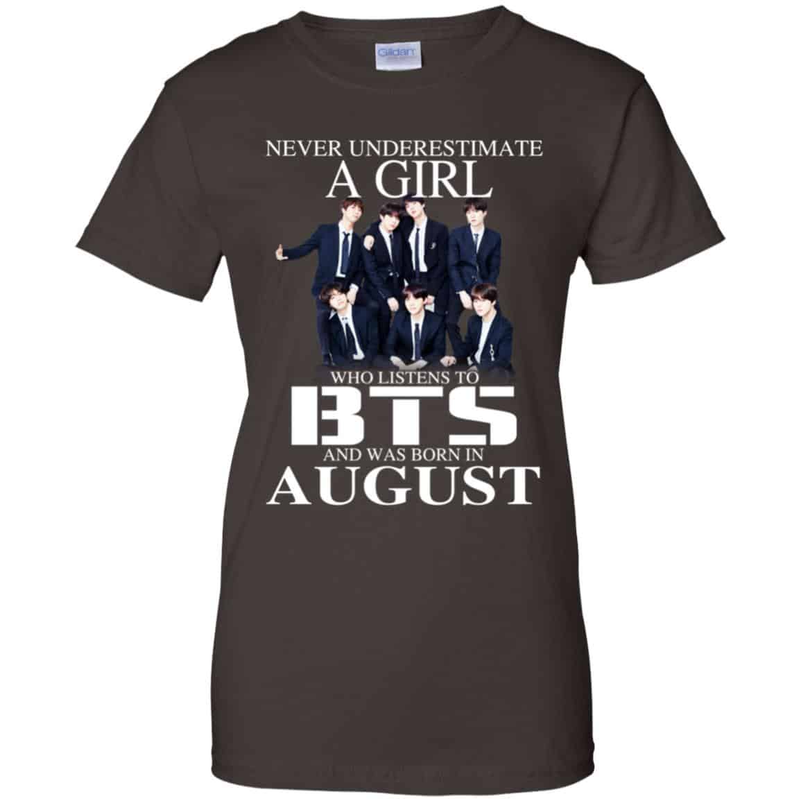 A Girl Who Listens To BTS And Was Born In August T-Shirts, Hoodie, Tank