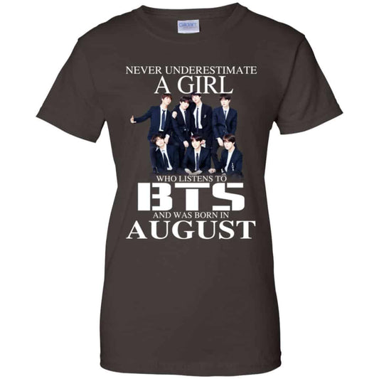 A Girl Who Listens To BTS And Was Born In August T-Shirts, Hoodie, Tank